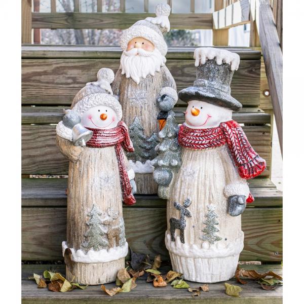 Our Christmas Snowmen and Santa LED Door Greeter Statuary will bring festive fun and illumination this winter and Christmas. They looks amazing near any door, indoors or out–wherever there's a covered spot or near the Christmas tree. Crafted with synthetic resin for lasting quality, they stands 20” tall x 6.50” deep x 8.50” wide. Flip the switch on the bottom to power the 3 AA batteries (not included).