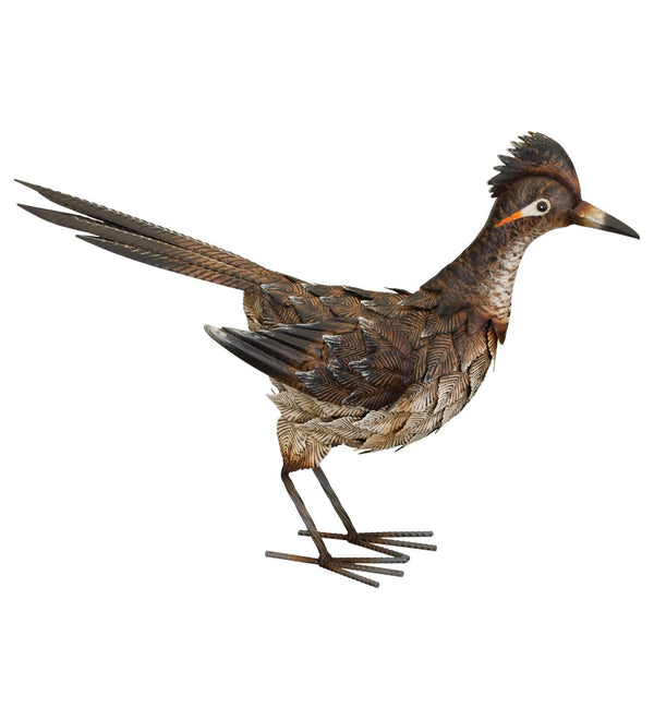 This is the tallest of the two roadrunners, which are available in 2 sizes, our Rustic Sienna Metal Roadrunner Yard Art Statuary looks amazing indoors or outdoors and will add a special touch to your garden all year long. They have been beautifully handcrafted and detailed in metal and then intricately hand painted with color details that make these amazing birds come to life.