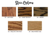 Samples of our stain options to choose for stain options