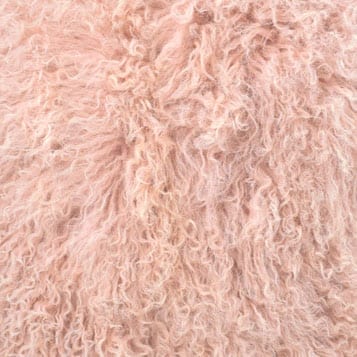 Blush colored Tibetan/Mongolian Lamb Fur Stool – 18” (in 20+ colors) - inthegardenandmore.com