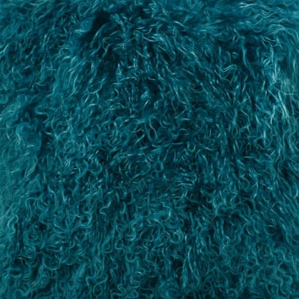 Dark Teal colored Tibetan/Mongolian Lamb Fur Stool – 18” (in 20+ colors) - inthegardenandmore.com