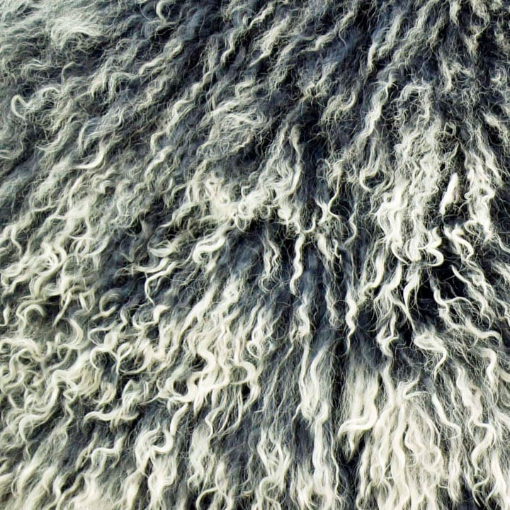 Grey Tipped colored Tibetan/Mongolian Lamb Fur Stool – 18” (in 20+ colors) - inthegardenandmore.com