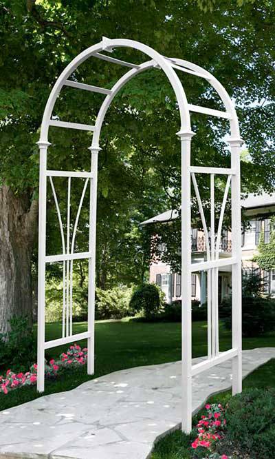 Pristine White Royal Dublin Vinyl Arbor - inthegardenandmore.com