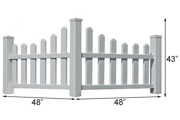 Pristine White Vinyl Country Corner Picket Fence - inthegardenandmore.com