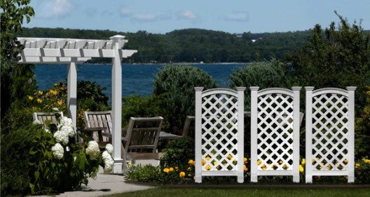 Pristine White Vinyl Lattice Privacy Screen - inthegardenandmore.com