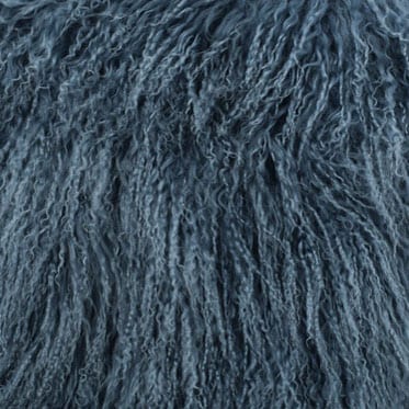 Steel Grey colored Tibetan/Mongolian Lamb Fur Stool – 18” (in 20+ colors) - inthegardenandmore.com