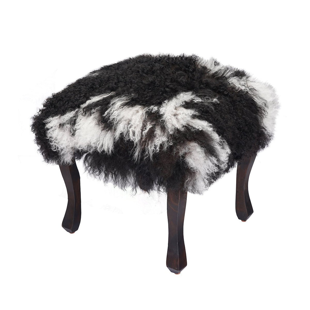 Tibetan/Mongolian Lamb Fur Stool – 18” (in 20+ colors) - inthegardenandmore.com
