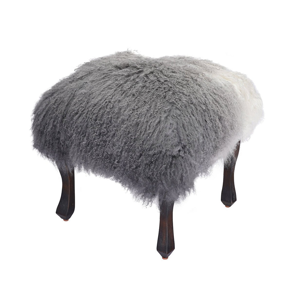 Tibetan/Mongolian Lamb Fur Stool – 18” (in 20+ colors) - inthegardenandmore.com