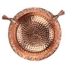 Shown, top view of our Hammered Copper Tree Themed Garden Stake Birdbath 