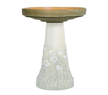 Our English Daisies Handcrafted Clay Birdbath - Replacement Top Only allows you to replace just the top of our birdbath  without having to replace the whole piece