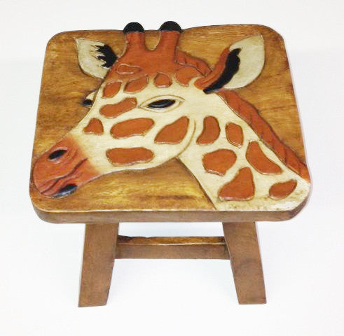 Our Giraffe Handcrafted Wood Stool Footstool is great for adults and children and handcrafted by skilled artisans