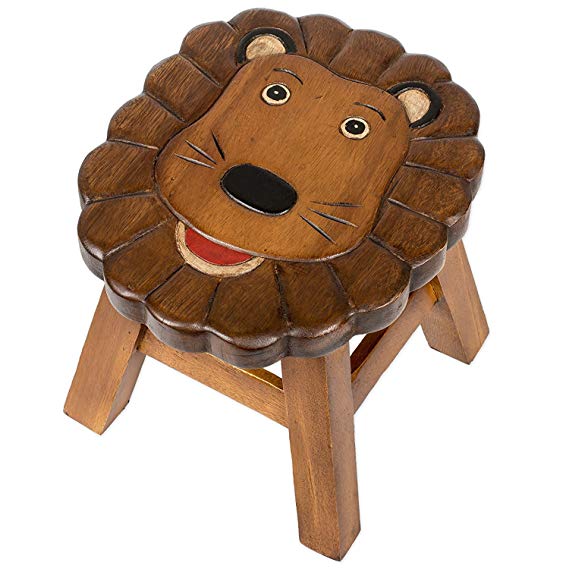 Our Lennard the Lion Handcrafted Wood Stool Footstool for Children is well made a great for adults too!