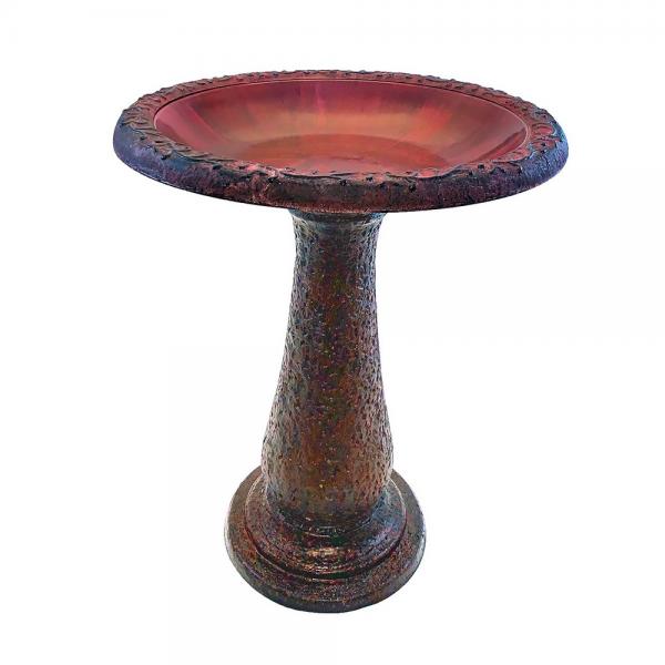 Our Sedona Red Fiber Clay Birdbath comes as a 2 piece birdbath and is unlike anything you’ve ever seen! It features the beauty of ceramic/clay birdbaths with the durability of fiber clay, it is impact and shatter-resistant. Fiber clay is made up of 70 percent clay, 25 percent plastic and 5 percent fiber and provides more durability over time and is less fragile than ceramic and clay birdbaths. Size is 20.00 (D) x 20.00 (W) x 25.00 (H) inches.