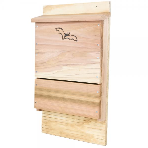 : Our Single Chamber Cedar Bat House is quality made in the USA and can house 100 bats. This essential bat house allows bats to consume hundreds of mosquitoes and other bugs an hour while feeding at night…creating an all-natural, and most desirable method of pest control in your neighborhood.