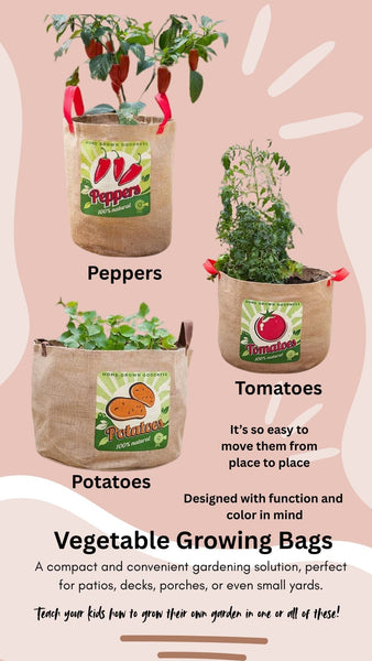Canvas Vegetable Growing Bags with Handles