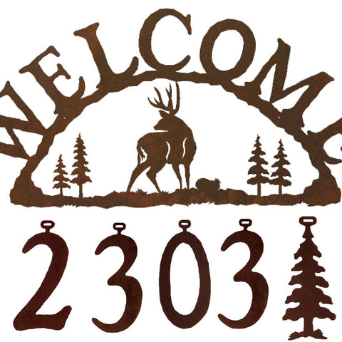 This is our Mule Deer Handcrafted Welcome Address Sign and it is a custom made to order and ready for you to personalize with 5 numbers and or figures to create a sign that expresses your personality