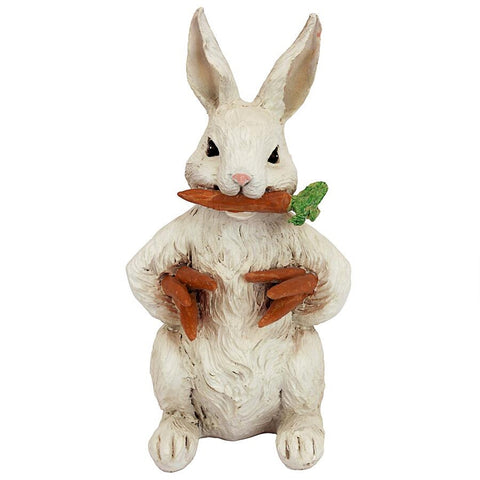 Garden Bunny With Carrots Statuary