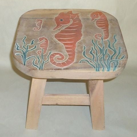 Coastal and Nautical Wood Footstools - inthegardenandmore.com