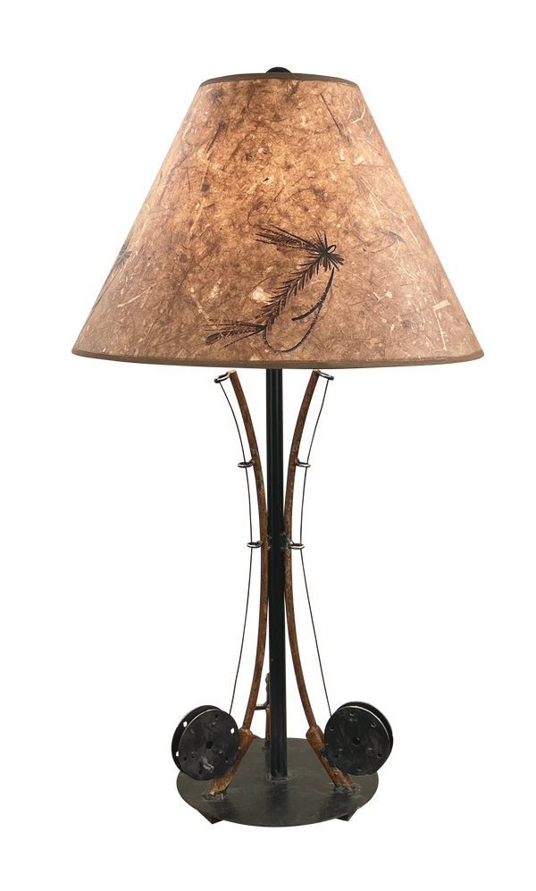 Our Rustic Fishing Pole Metal Table Lamp is a fun and expressive piece for rustic cabin or home and is a matching accessory for our Rustic Fishing Pole Metal Accent Table