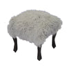 This is our ash grey colored 18" square Tibetan/Mongolian Lamb Fur Stool that is also available in many other colors