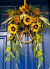 Decorative equestrian wreath with sunflowers wreath with Western Stirrup - inthegardenandmore.com