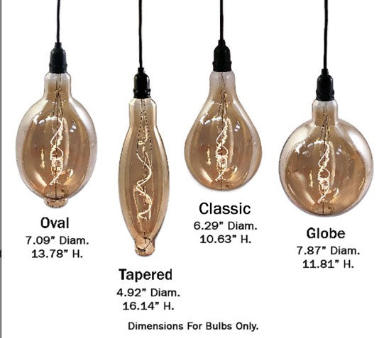 A view of all four of our Battery Operated Hanging LED Vintage Indoor/Outdoor Lights