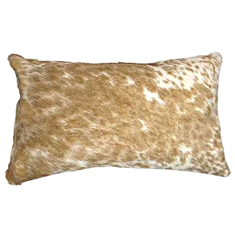 Our 22” x 13" lumbar Beige and White Salt and Pepper Cowhide Reversible Throw Pillows With Down Filled Insert are beautiful accent pillows for any room in your home