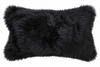 Our black colored New Zealand sheepskin  pillow is soft and and cozy for any room in  your home. 