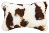 Our brown spotted colored New Zealand sheepskin  pillow is soft and and cozy for any room in  your home. 