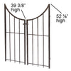Picture of the gate to Our Brushed Bronze Metal Arch Topped Garden Arbor with Gate will add a dramatic entrance to your garden or walkway. The steel construction and powder coated finish gives the arbor a distinguished look and longevity that you will enjoy year after year. It is 92"H x 48"W x 18"D in size. 