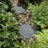 Our Cast Iron Turtles Stepping Stone Yard Art  come as a set of 2 and will add fun and function to your garden Each stone is 8.5" length and 7.25" width and has a detailed pattern which mimics that of a turtle shell. Each turtle has a flat base, which makes placement quick and simple and they look perfect just nestled within your landscaping.