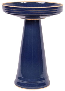 Our Deep Blue Simply Elegant Clay Bird Bath Set features on lock on top and finished in a beautiful deep blue color