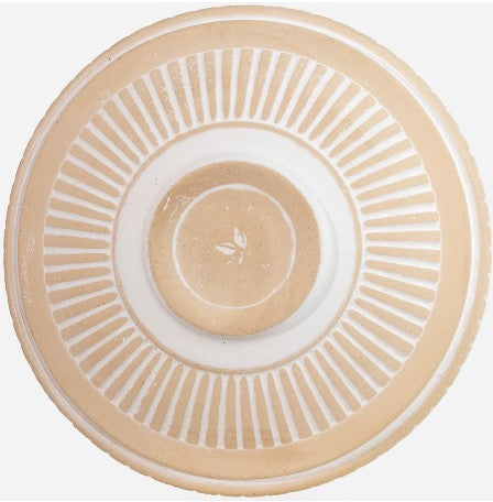 Bottom view. Our white dove clay replacement top will easily attach to your base and allow you to keep your birdbath set up and attracting birds. This non-locking bird bath bowl has been handcrafted by skilled artisan here in the USA