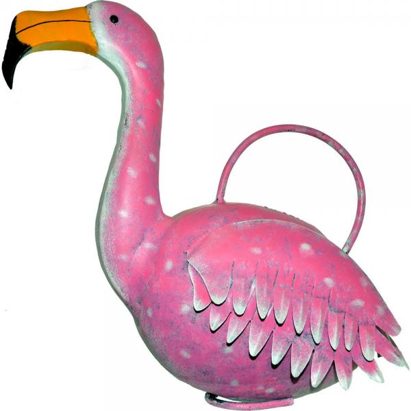 Our Flamingo Artisan Crafted Metal Watering Can is a functional work of art that is fun and suitable for outdoor and indoor use. This nautically inspired guy has been crafted by skilled artisans from recycled metal, then hand painted and powder coated to keep him lovely for many years of watering fun. Holds 10 cups of water.  Size is 15.00 (D) x 7.50 (W) x 13.50 (H) inches.