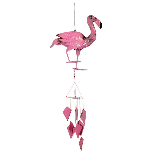 Our Repurposed Pink Flamingo Wind Chime is handcrafted from reclaimed and repurposed steel oil drums. Each handcrafted oil drum chime is truly a work of art, allowing each one to be slightly different from the other… unique one of a kind creations.