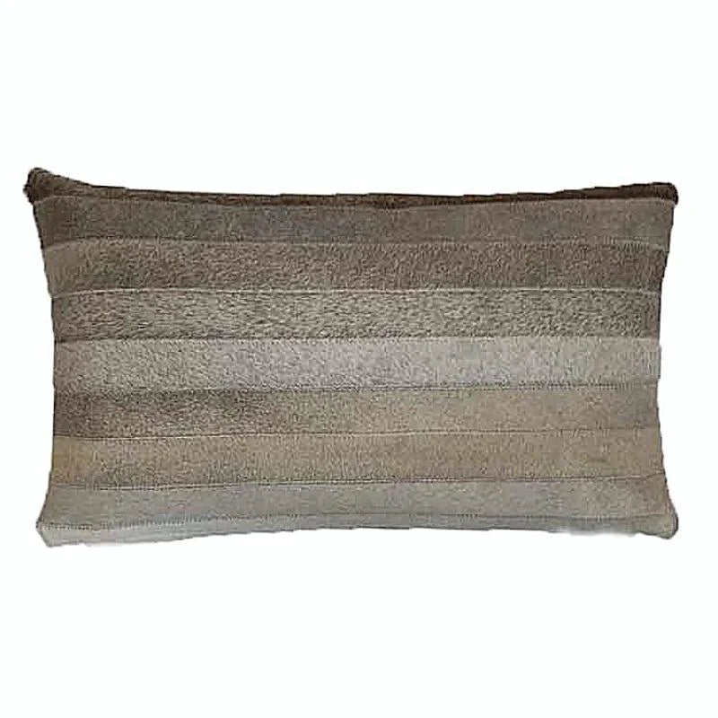 Our 22" x 18” Gradient Grey Cowhide Reversible Lumbar Throw Pillows With Down Filled Insert   are beautiful accent pillows for any room in your home