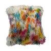 Our Light Confetti, Multi-colored, Tibetan/Mongolian Lamb Fur Pillows are available in 16", 20" and 12"X20" sizes and features soft and fluffy natural curls that have had the strands and tips dyed in multiple colors.