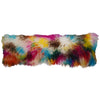 Our Light Confetti, Multi-colored, Tibetan/Mongolian Lamb Fur Lumbar Pillow features soft and fluffy natural curls that have had the strands and tips dyed in multiple colors.. Size is 12" x 40".