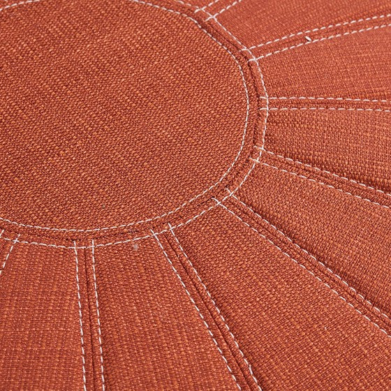Up close look at the beautiful stitching that creates an upscale appearance on these ottomans.