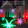 Available in 2 sizes, our Star LED Illuminating Indoor/Outdoor Twinkler Lanterns are multifaceted and multi-functional decorative illuminating stars. hey are waterproof for outdoor use and equally great for the holidays and all year long… and best of all great for either indoor and outdoor usage. Best of all they come with a remote control so you can change the 8 color options as well as the optional color combinations and 6 flashing combinations. Shown illuminated in multi-color outdoors.
