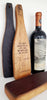 Our Reclaimed Wine Barrel Cheese Paddle Charcuterie Board with Inscription are food safe and crafted from recycled oak wood California wine barrels, this unique board offers an intriguing way to serve your favorite snacks or hang it on the wall for a touch of rustic decor. They are available in 3 inscriptions of your choice or no inscription at all. Size is 13.5” tall x 4” wide. 