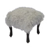 Ash Grey colored Tibetan/Mongolian Lamb Fur Stool – 18” (in 20+ colors) - inthegardenandmore.com