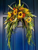 Autumn Sunflower Swag Equestrian Wreath with English Stirrup - inthegardenandmore.com