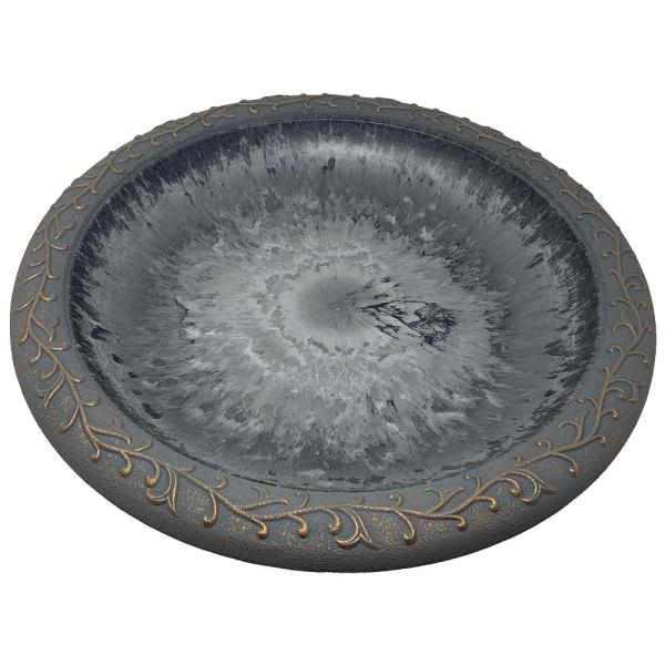 Azure Navy Blue Fiber Clay Replacement Birdbath Top - inthegardenandmore.com