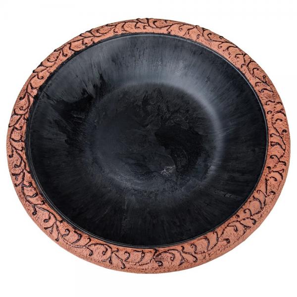 Azure Navy Blue Fiber Clay Replacement Birdbath Top - inthegardenandmore.com