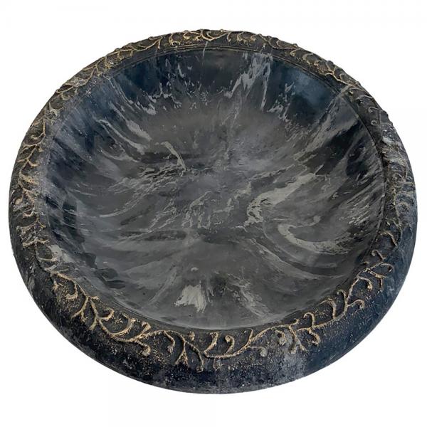 Azure Navy Blue Fiber Clay Replacement Birdbath Top - inthegardenandmore.com