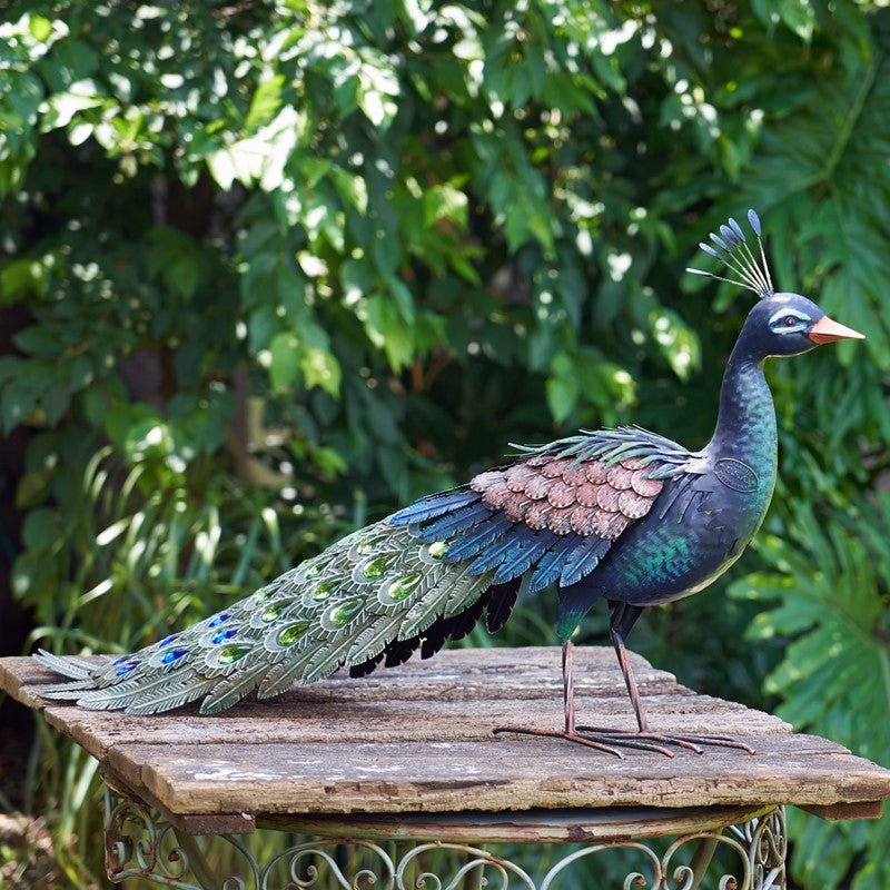 Bejeweled Peacock Garden Statuary (Set of 3) - inthegardenandmore.com