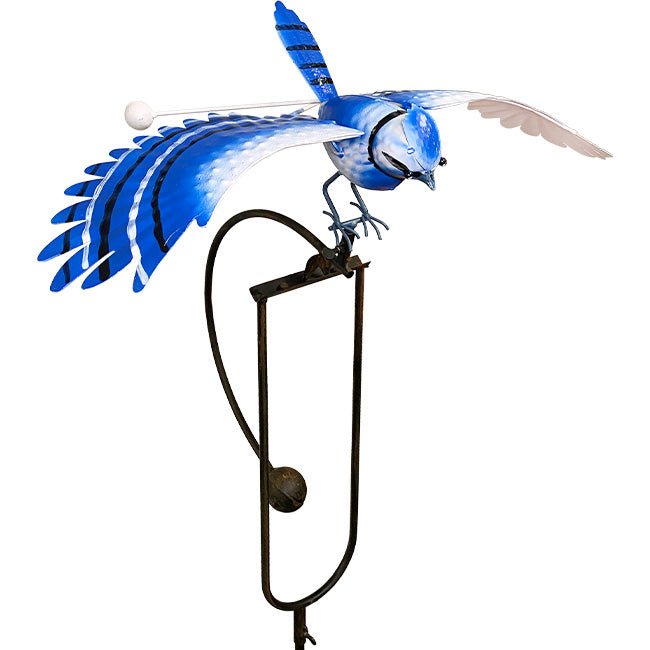 Blue Jay Rocking and Flying Garden Stake Statuary - inthegardenandmore.com