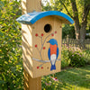 Blue Slope Roof and Hand Painted Wood Bluebird House - inthegardenandmore.com