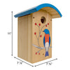 Blue Slope Roof and Hand Painted Wood Bluebird House - inthegardenandmore.com
